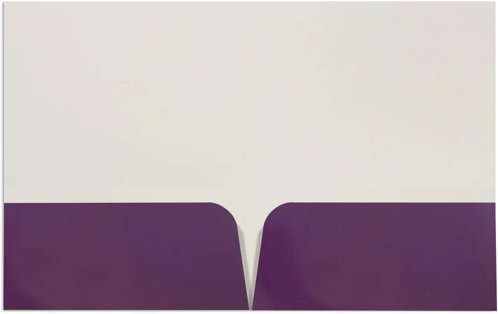 JAM PAPER Custom Printed Semi-Gloss Folders with Round Corner Pockets - Personalized Logo & Text - 10 pt C2S - Purple - 100/Pack
