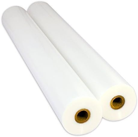 USI WrapSure Standard Thermal Roll Laminating Film, 1 Inch Core, 1.5 Mil, 25 Inches x 500 Feet, Clear, Gloss Finish, 2-Pack