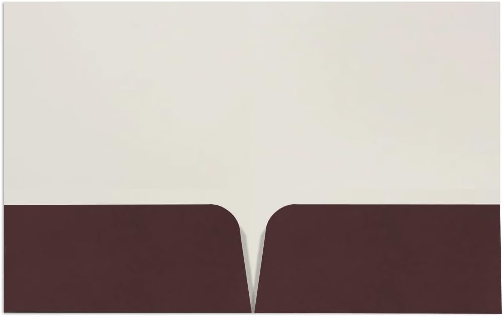 JAM PAPER Custom Printed Semi-Gloss Folders with Round Corner Pockets - Personalized Logo & Text - 10 pt C2S - Brown - 100/Pack