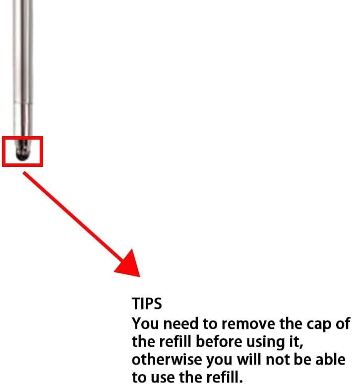 YOUMI Refill 2.75" (20pcs) replaceable ballpoint pen refill, Black ink 1mm midpoint metal refill (Black refill)