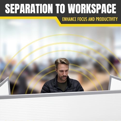 OBEX Polycarbonate Office Desk Mounted Privacy Screen Adjustable Table Top Panel Divider, Universal Aluminum Bracket-USA Made, 18" x 60", White