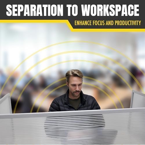 OBEX Polycarbonate Office Desk Mounted Privacy Screen Adjustable Table Top Panel Divider, Universal Aluminum Bracket-USA Made, 24" x 24", Translucent