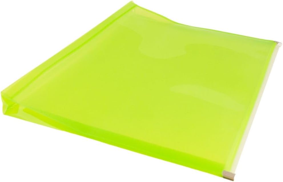 JAM PAPER Plastic Envelopes with Zip Closure - Letter Booklet - 9 3/4 x 13 - Lime Green - 3/Pack