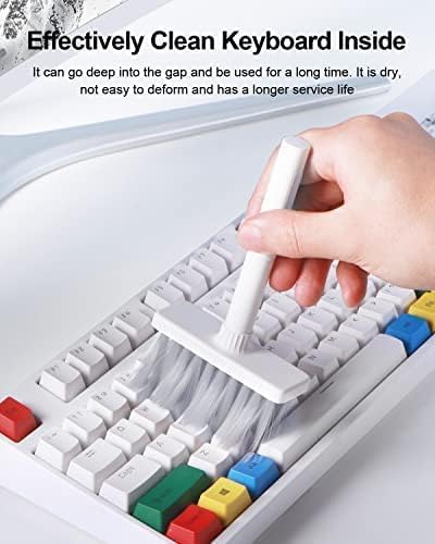 Hagibis Cleaning Soft Brush Keyboard Cleaner 5-in-1 Multi-Function Computer Cleaning Tools Kit Corner Gap Duster Keycap Puller for Bluetooth Earphones LEGO Laptop Airpods Pro Camera Lens (Grey)