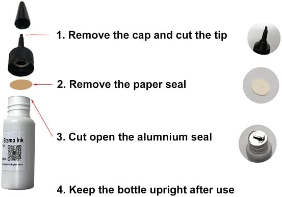 Oil-Based Premium Stamp Refill Ink by BCH for Pre-Inked Rubber Gel Pads & Dot Matrix Ribbons - 20 ml -0.68oz (Yellow)