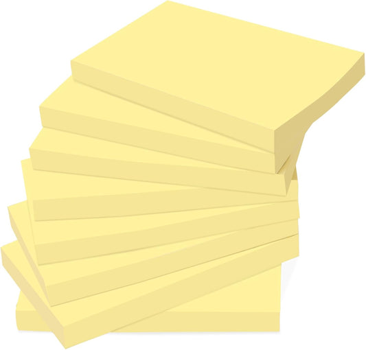 (12 Pads) Large Sticky Notes Yellow 3 x 5in,1200 pcs Self-Stick Notes,100 Sheets/Pad Bright Colors Post Pads,Super Adhesive Sticky Pads Recyclable for Office,Shool,Home,Notebook,Meeting,Clean Removal