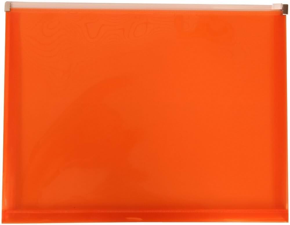 JAM PAPER Plastic Envelopes with Zip Closure - Letter Booklet - 9 3/4 x 13 - Assorted Colors - 6/Pack