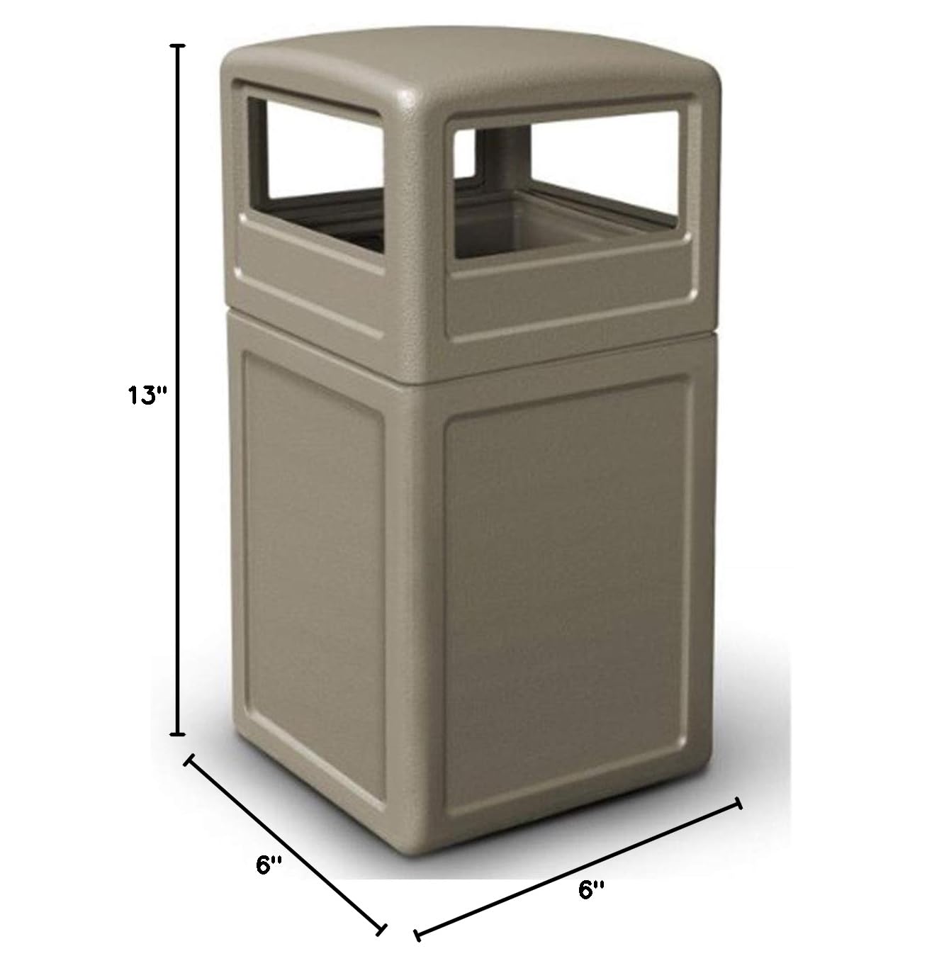 Commercial Zone-73290299PolyTec 42 Gallon Square Waste Container with Dome Lid Color: Beige