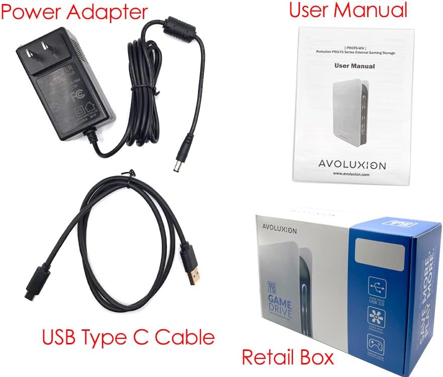 Avolusion PRO-T5 Series USB 3.0 External Hard Drive for WindowsOS Desktop PC/Laptop (White) (14TB) (Renewed)