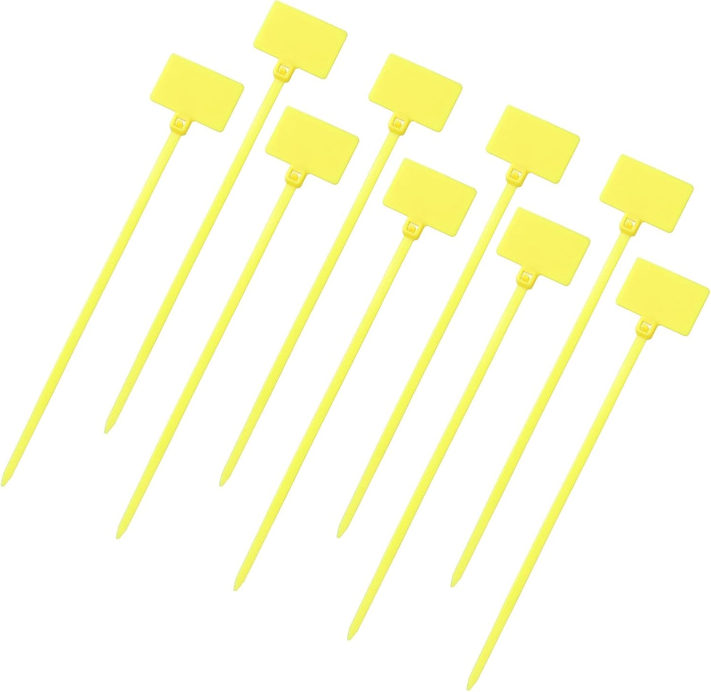 uxcell 100 Pcs Cable Label Marker Tags, Nylon Cable Zip Tie Tags 4.3 Inch Writable Self-Locking Wire Labels Zip Ties for Organization Marking, Yellow