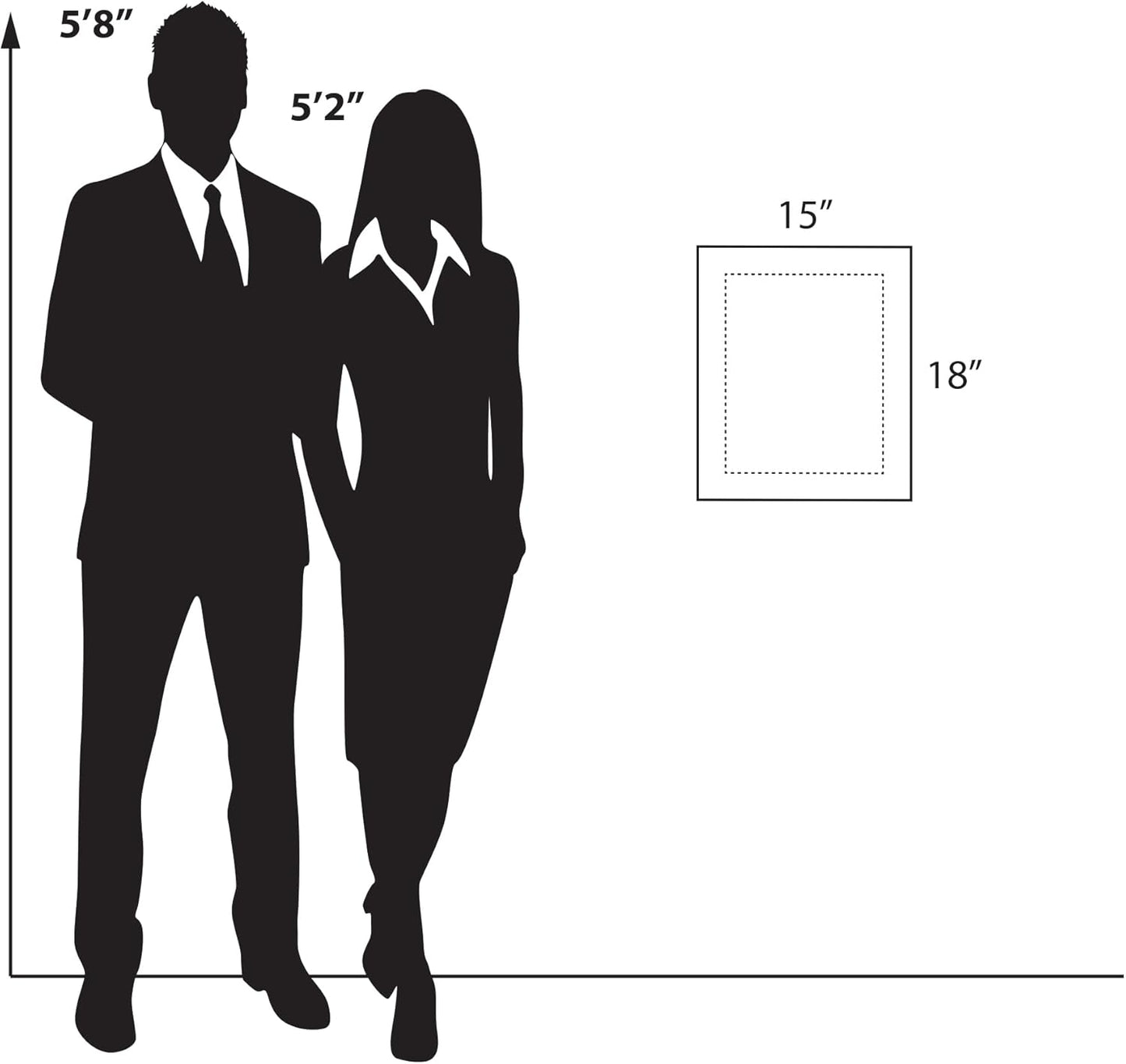 Azar Displays 105510-GLD Acrylic Floating Double Panel Wall Frame,11" x 14" Graphic Size, Overall Frame Size: 15" x 18", Gold