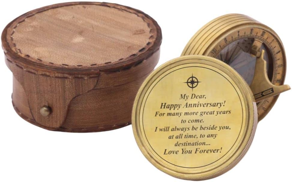 to My Husband I Love You, Brass Compass Engraved Gifts for Men, Bronze for Men, Romantic Gifts for Him/Her, Keepsake Gifts for Husband, 5th/25th 50th Wedding Ideas