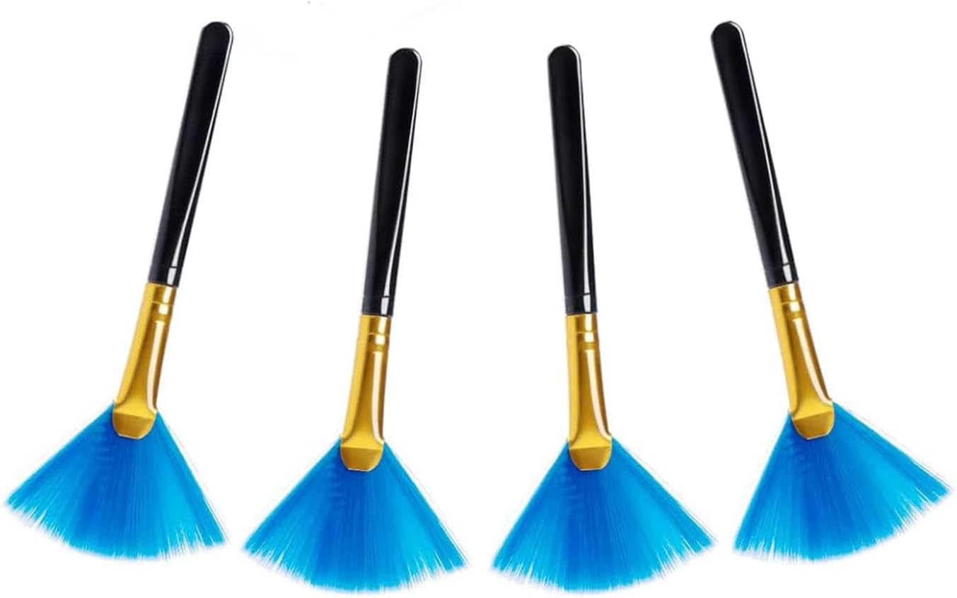 4PCS Super Soft Cleaning Fan Brush Fibre Blue 12.5cm Cleaning Computer Keyboard Dust Lens Mobile Phone Razor Cleaning Brush Display Electronics Crevice Cleaning