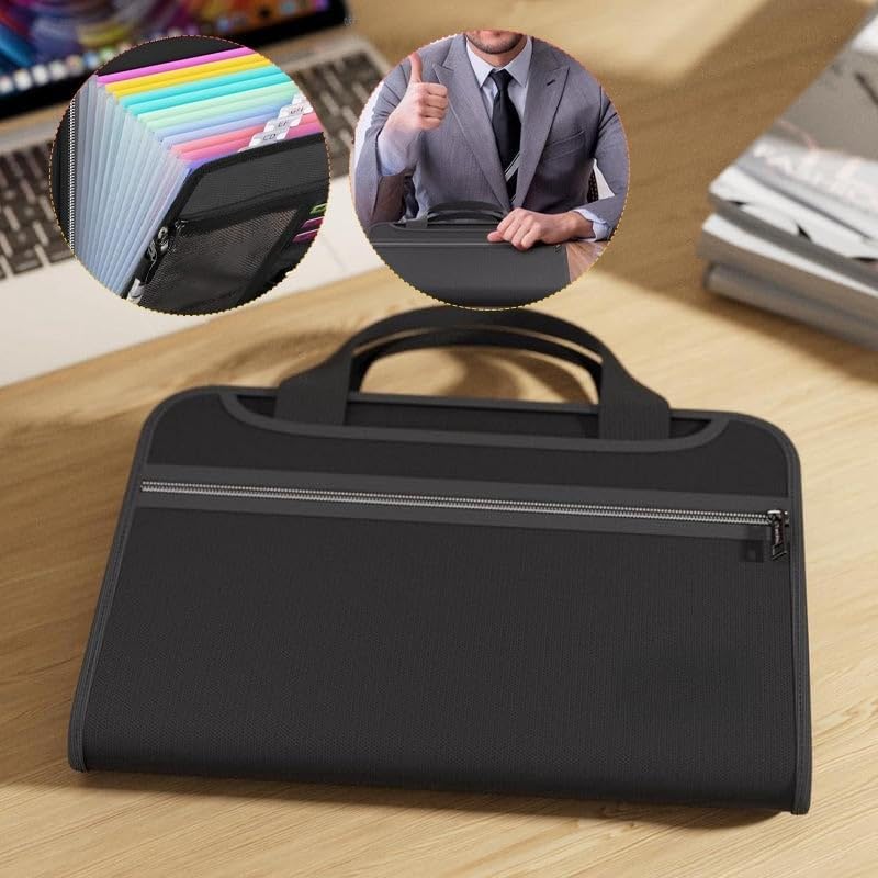 Large Capacity A4 Fireproof File Folder with Handle, Waterproof & Dustproof Accordion Document Organizer with Multiple Pockets for Home, Office & Travel (3 Set)