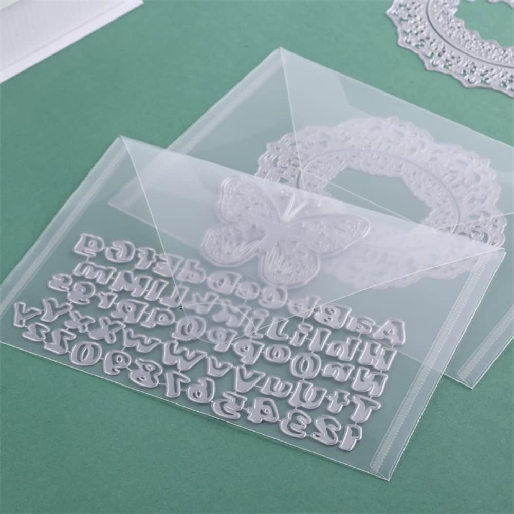 10 Pack Stamp and Dies Storage Pocket,8.75x6 inch Large Size Plastic Storage Envelopes Transparent Plastic Folders for Cutting Dies Stencil Embossing Crafts for DIY Scrapbooking Craft Organizer Holder