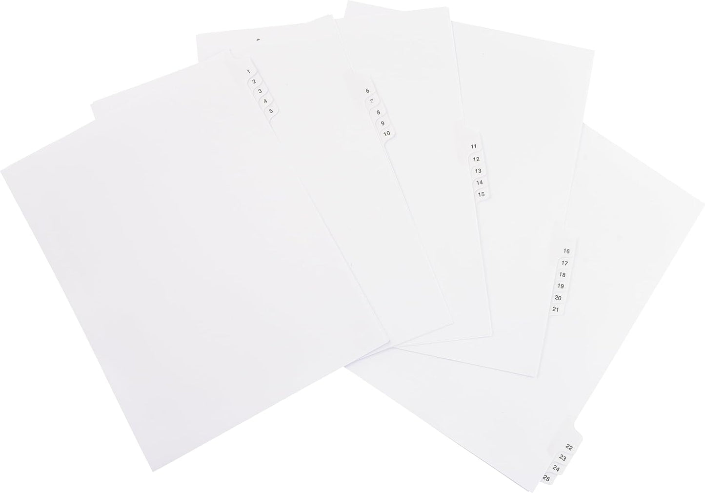 Exhibitindexes® Side Collated Exhibit Tabs AVE Style Bold Tabs Set of 1-25 | Made in The USA