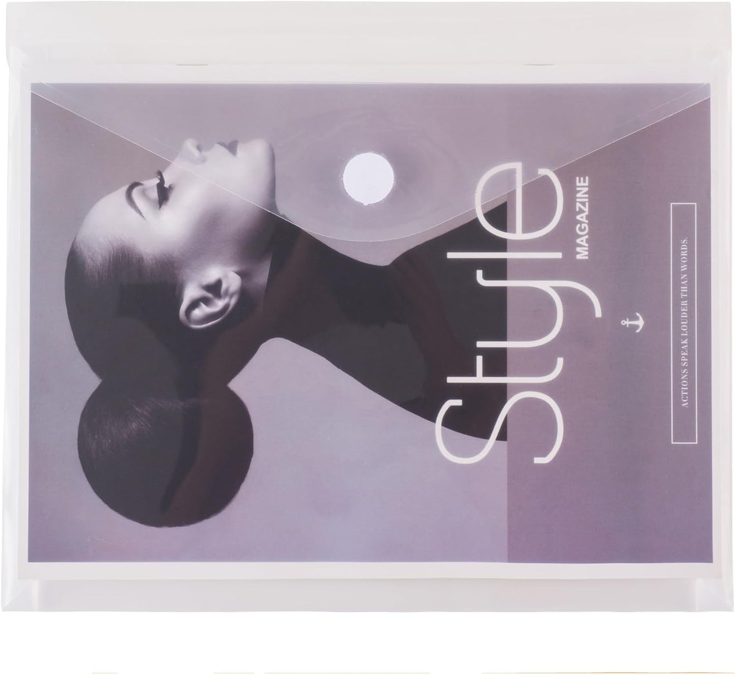 8.5 x 11 Letter Sized Clear Plastic Envelopes with Expanding Gusset Document File Storage Holder 20 Pack Hook Loop Closure