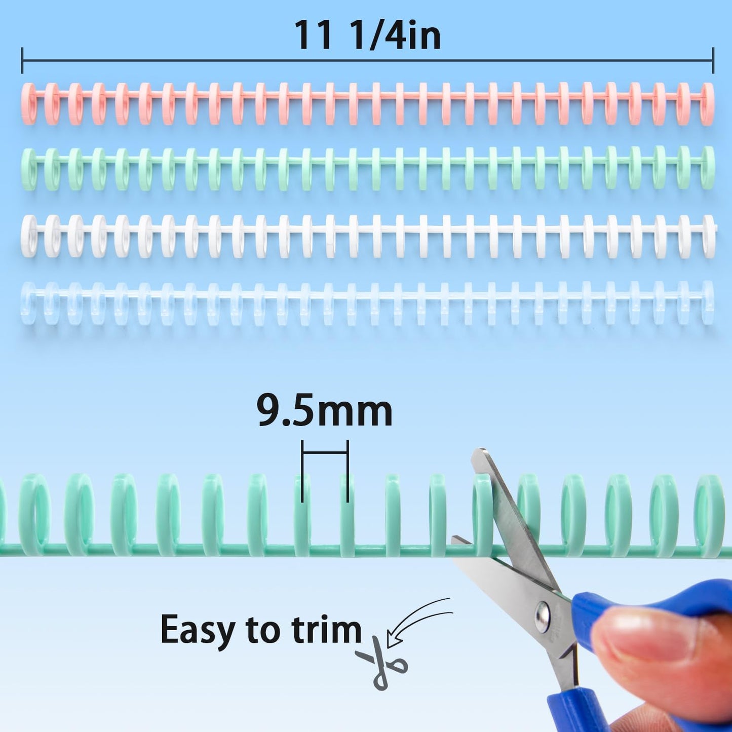 Binding Spines/Coils/Combs Easy to Open Close Adding Pages for Binding Machine Worklion,26pcs,Diameter 1/2", 30 Ring, Maximum 85 Sheets, Multicolor Trimmable Binding Combs