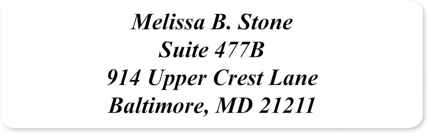 White Personalized Return Address Labels Without Dispenser - Roll of 500 Custom Stickers