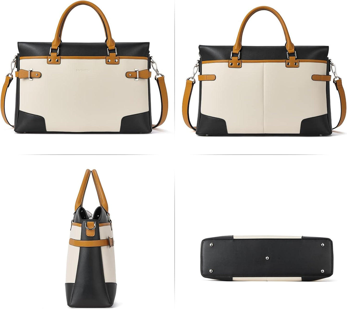 BOSTANTEN Briefcase for Women Leather Laptop Bag 15.6 inch Computer Messenger Office Business Work Tote
