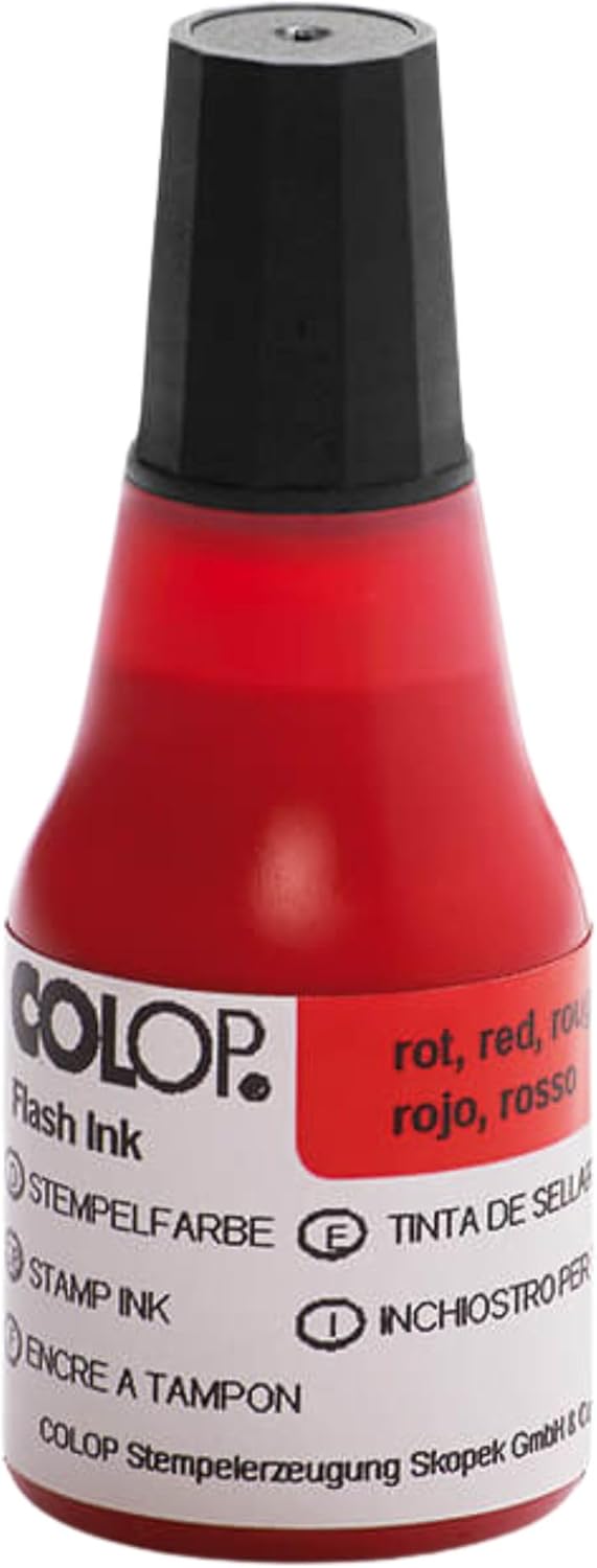 COLOP EOS Ink Red - 25ml | 146962 | Red Refill Ink for COLOP Motivation Stamps, EOS Stamps, and School stampers
