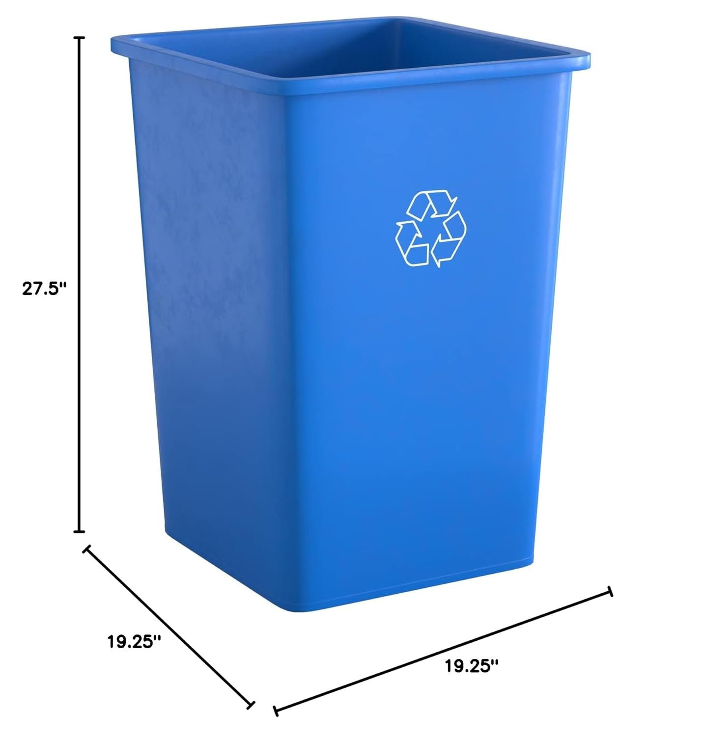 35 Gallon Blue Square Commercial Trash Can