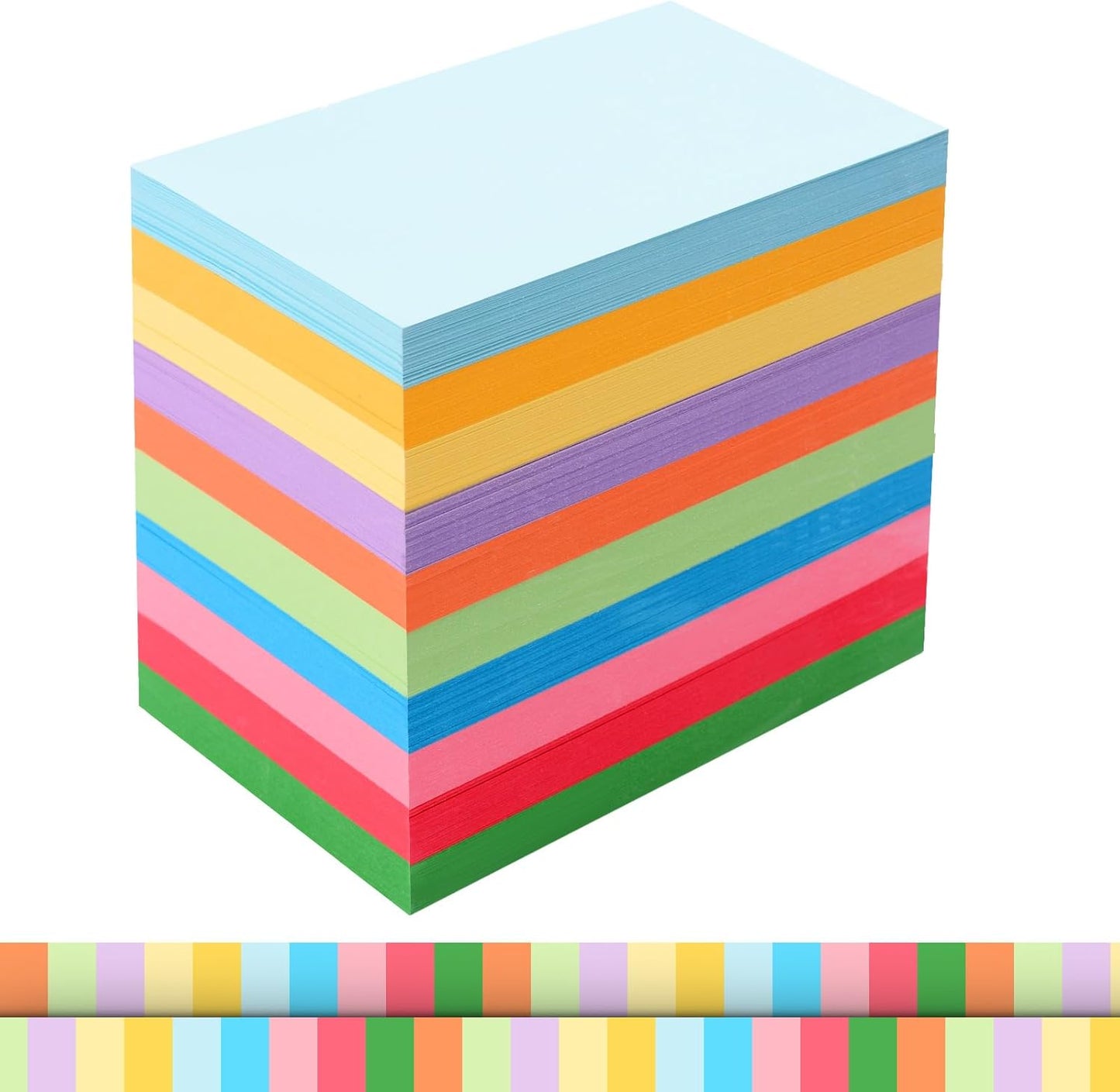 600 Count Colored Blank Index Cards, Unlined Index Cards 3x5,Flash Cards Learning Memo Scratch Pad, Heavy Notecards for Studying School Office Supplies