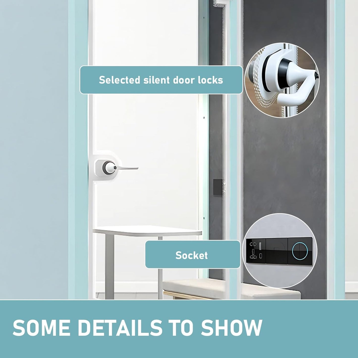 Office Sound Booth with Audio Privacy - Freestanding Soundproof Booth Includes Light Blue Frame Design,Modern Soundproof Room with Light, Socket,Casters for Study,Negotiation (59.05IN)