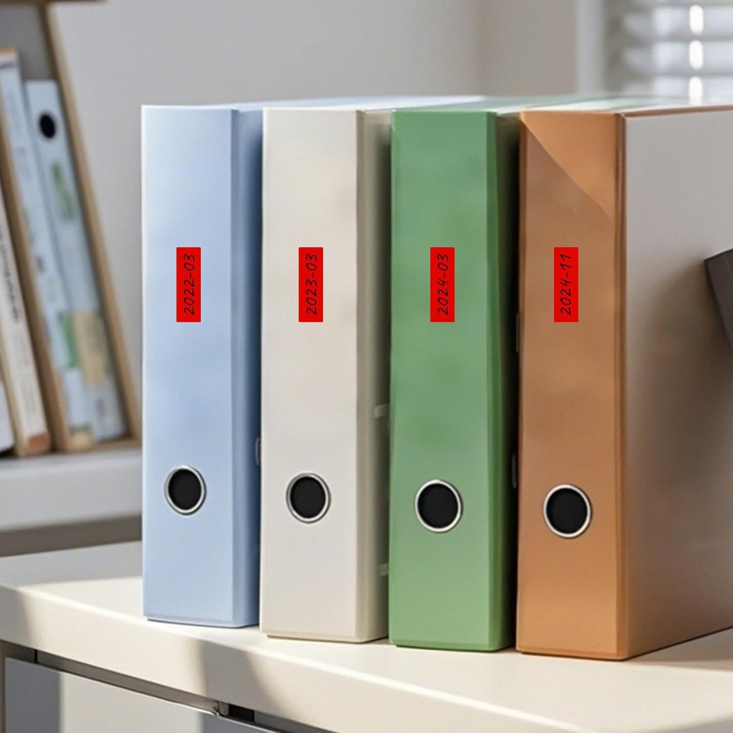 Color Coding Stickers Rectangle 3×1 Inch Vinyl Red Sticker Removable Waterproof Writable File Folder Moving Labels for Boxes Home Office Marking 160 PCS