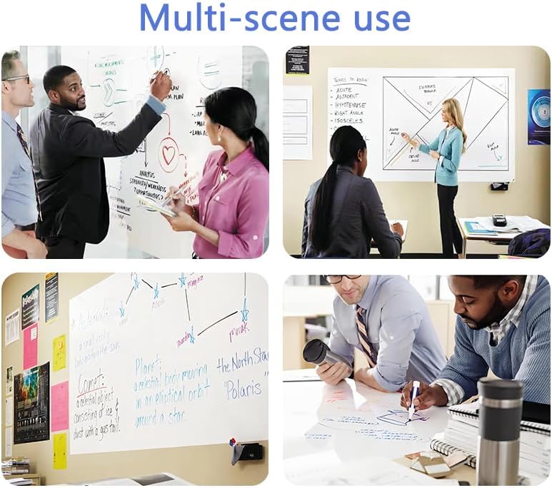 Magnetic Whiteboard Contact Paper, 47" x 60" Stick on Magnetic Dry Erase White Board Sticker on Wall, Easy to Write for Drawing, School, Office, Kitchen Fridge