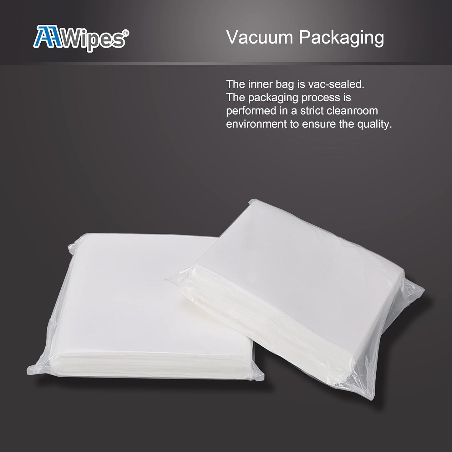 AAwipes Cleanroom Wipes Nonwoven Wipes Cellulose/Polyester Blend (Grade A, 68 Gram, Bag of 300 Pcs) 9" x 9"for Lab, Electronics, Pharmaceutical, Printing and Semiconductor Industries (NW06809)