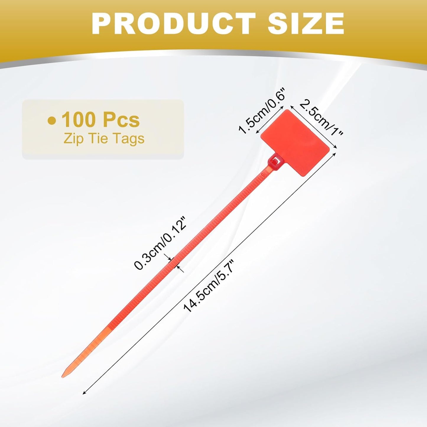 uxcell 100 Pcs Cable Label Marker Tags, Nylon Cable Zip Tie Tags 6.3 Inch Writable Self-Locking Wire Labels Zip Ties for Organization Marking, Red