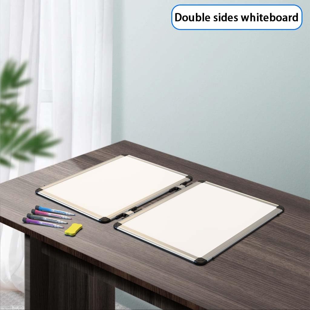 4 Sided Foldable Whiteboards Calendar, 17"x13" Desktop Whiteboard, Integrating with Monthly and Weekly Planner, Multi-Functional Whiteboard Suitable for Home, School and Office.