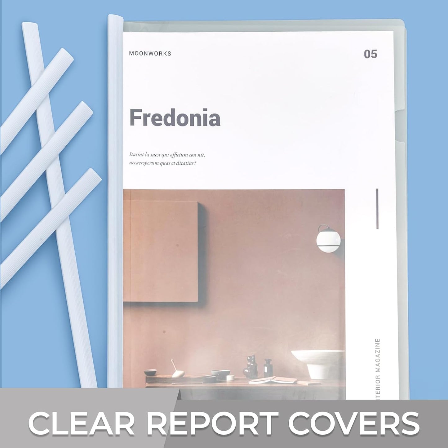 M&G 10 Pack Report Covers with Sliding Bar, 5mm Clear Report Folder for A4 and Letter Size Paper,35 Sheet Presentation Folders, 8.7X 12.2inch