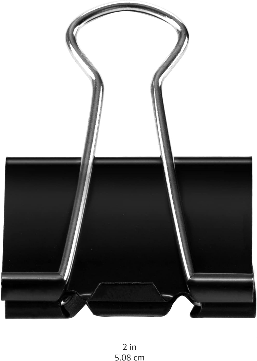 Amazon Basics Sturdy Binder Clips for Office Use, 48 Count (4 Pack of 12), Large, 2 in, Black