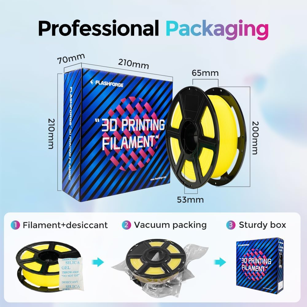 FLASHFORGE Rapid PLA Filament 1.75mm, High Flow Speedy 3D Printer Filament, Experience Exceptional Performance with 500mm/s High-Speed Printing, Neatly Wound & Top-Notch Filament (Nero Yellow)