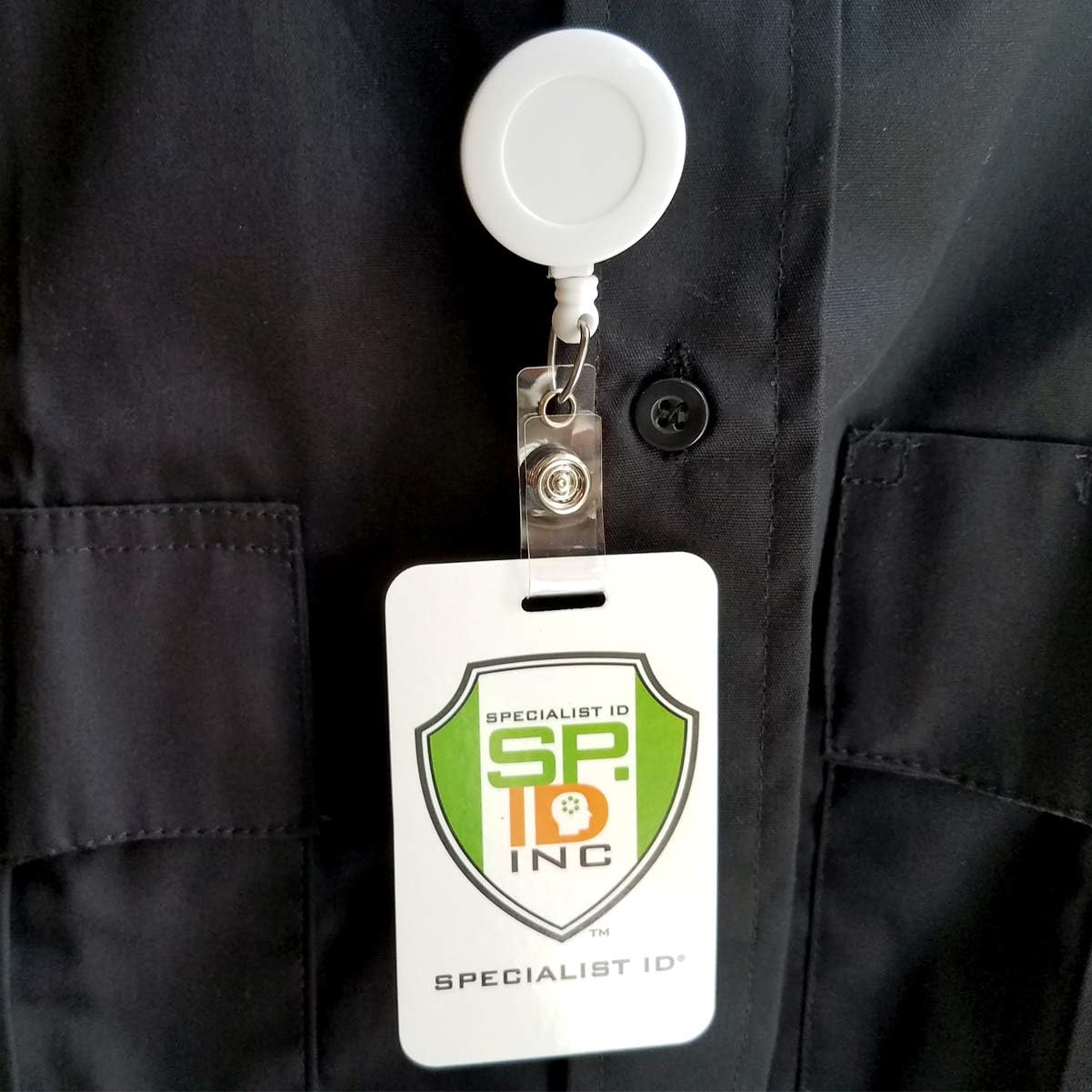 Bulk 25 Pack - Premium Retractable Badge Reels with Alligator Swivel Clip on Back by Specialist ID (White)