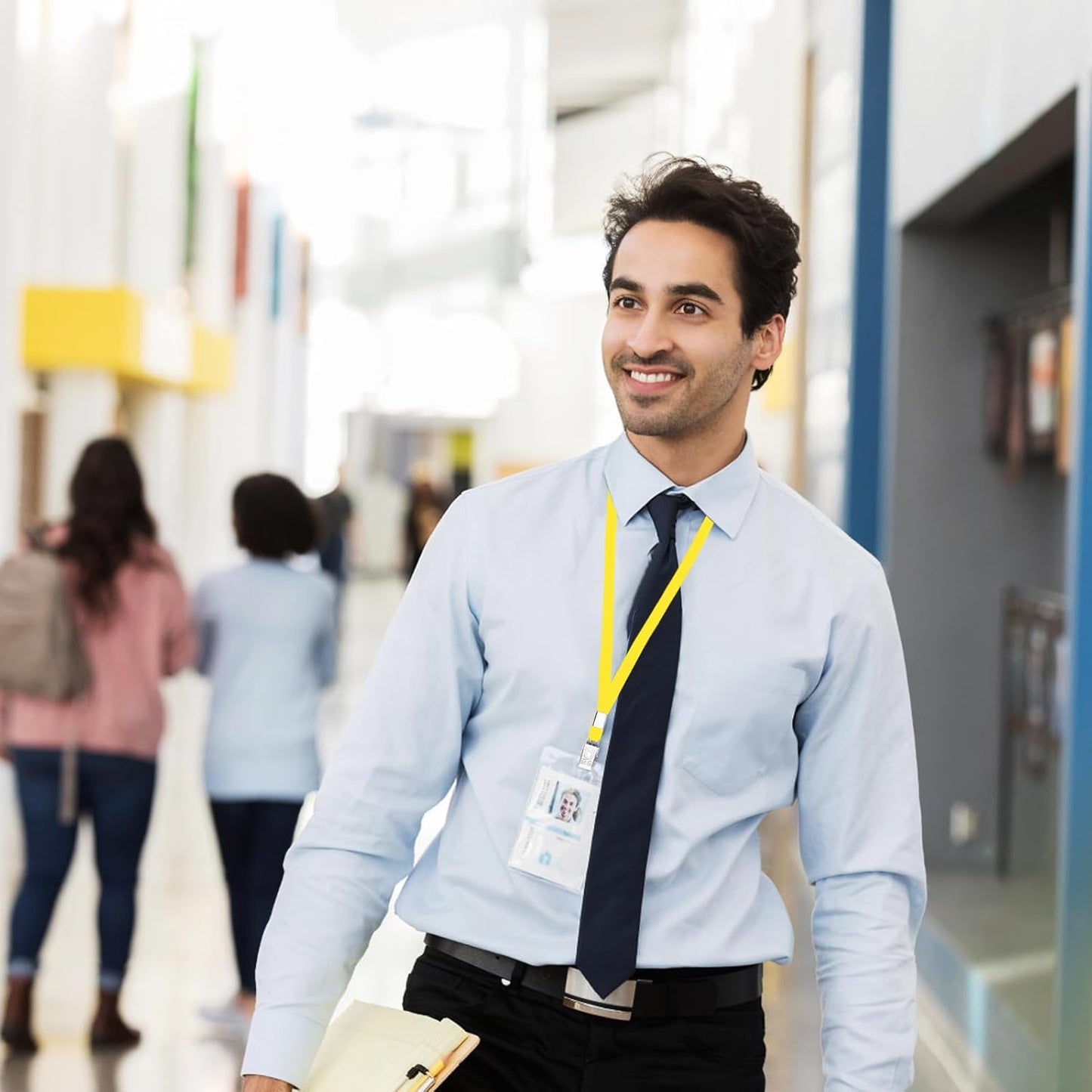 Lanyards for Id Badges,100 Packs Lanyard Bulk with Flat Badge for Name Tag Lanyard ID Holder