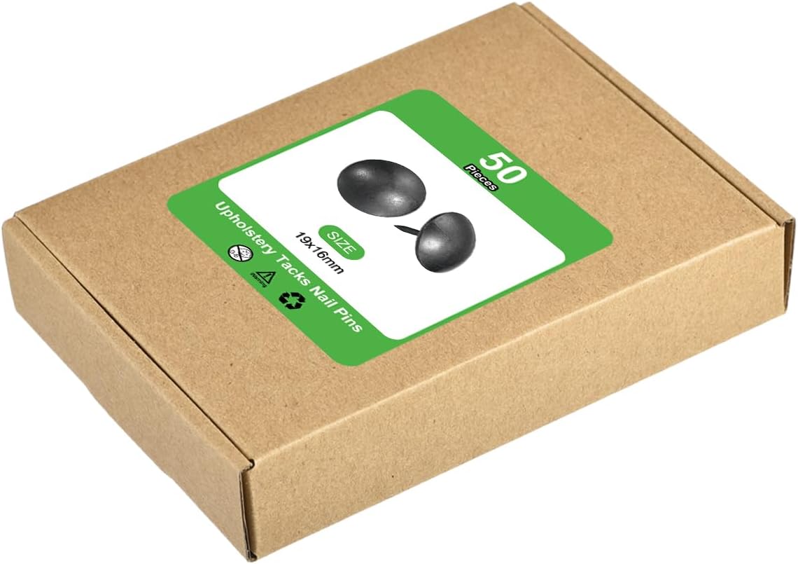 uxcell Upholstery Tacks Nail Pins Furniture, 100Pcs 19x16mm Thumb Tack Pins Assortment Kit Carbon Steel for Home Sofa DIY Decorative Nail Heads Nails, Black