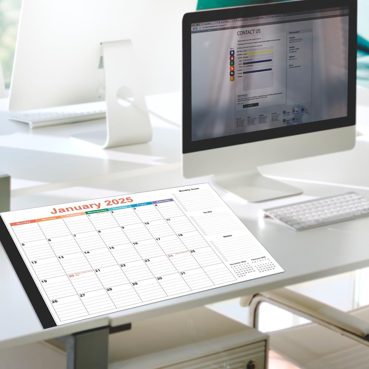 Large Desk Calendar 2025-2026 - 22" x 17" Desk Calendar from April 2025 - June 2026, Desktop Pad Calendar Perfect for Planning and Organizing In Your Home, School or Office, Colorful