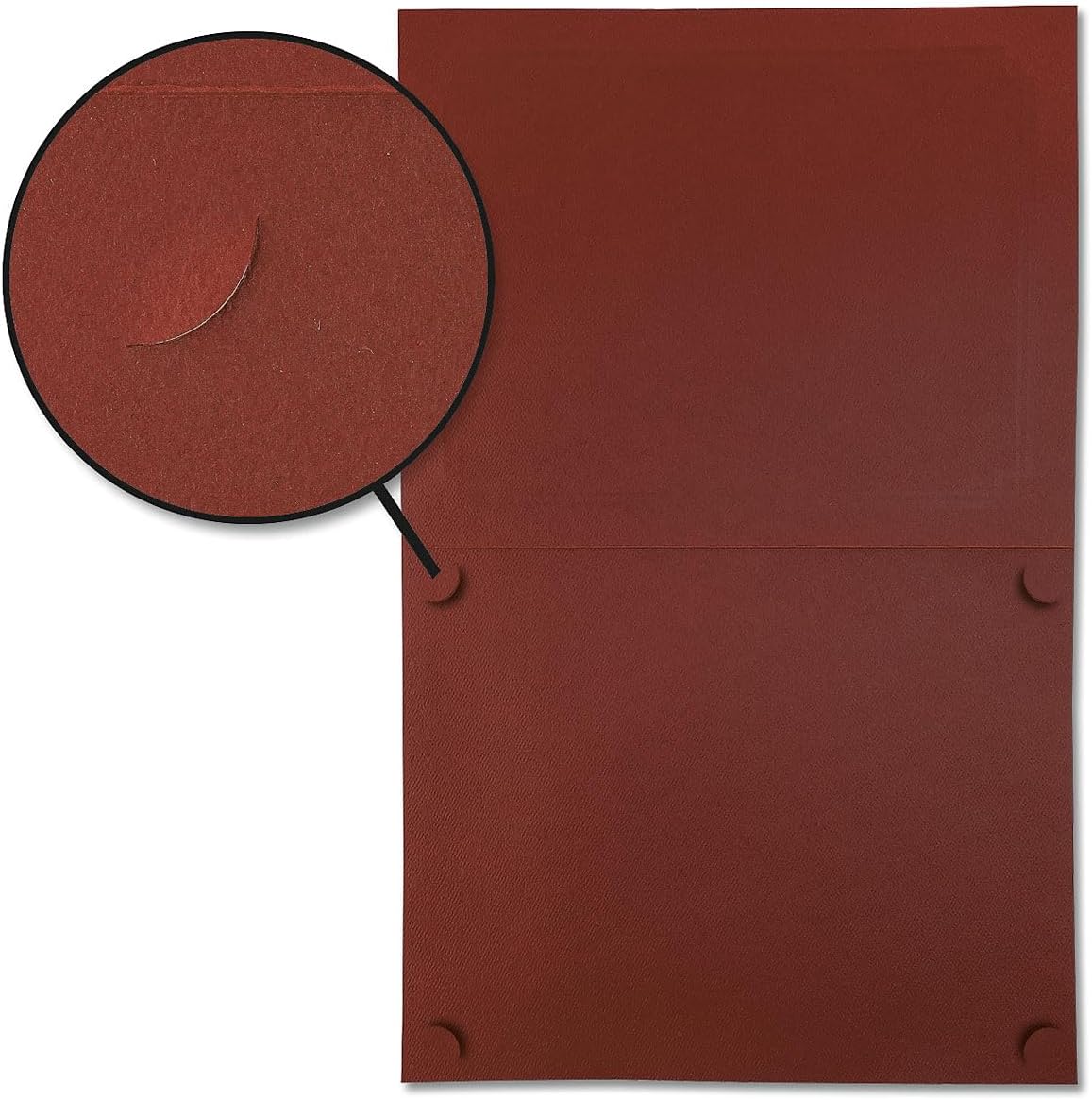 Plain Burgundy Certificate Folders - Pack of 25, Linen Cover 80 lb. Stock, Folded, Die-Cut Corners, for Office, Business Awards, Graduation, School Diploma Holder, 9-1/2"" x 12""