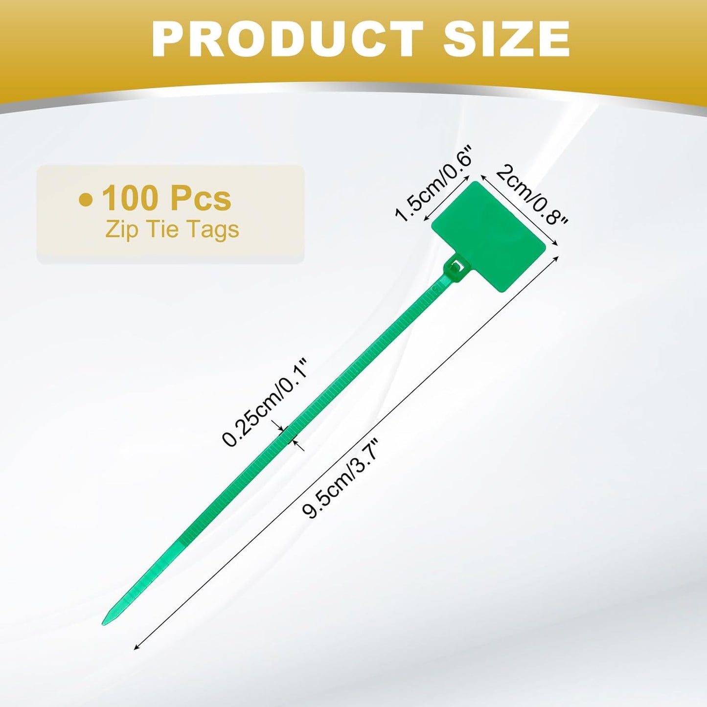 uxcell 100 Pcs Cable Label Marker Tags, Nylon Cable Zip Tie Tags 4.3 Inch Writable Self-Locking Wire Labels Zip Ties for Organization Marking, Green