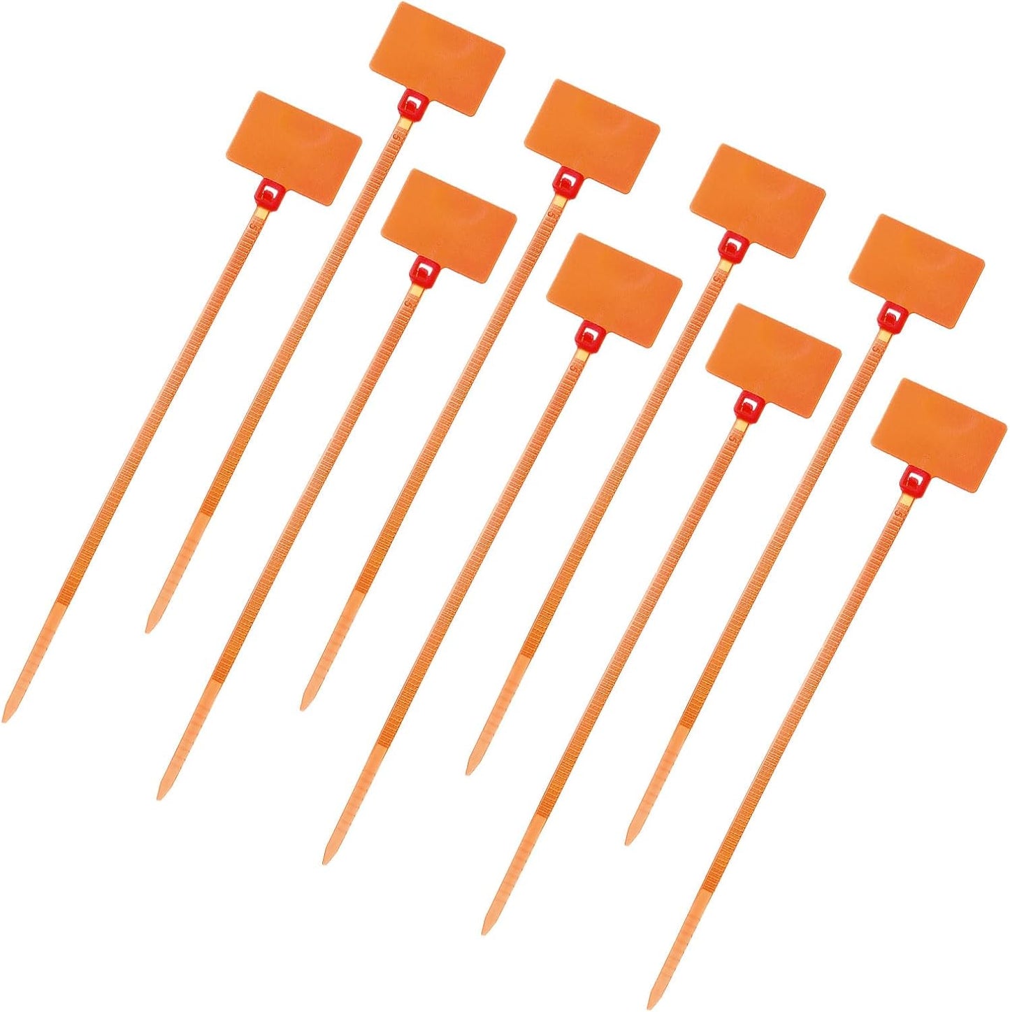 uxcell 100 Pcs Cable Label Marker Tags, Nylon Cable Zip Tie Tags 4.3 Inch Writable Self-Locking Wire Labels Zip Ties for Organization Marking, Orange