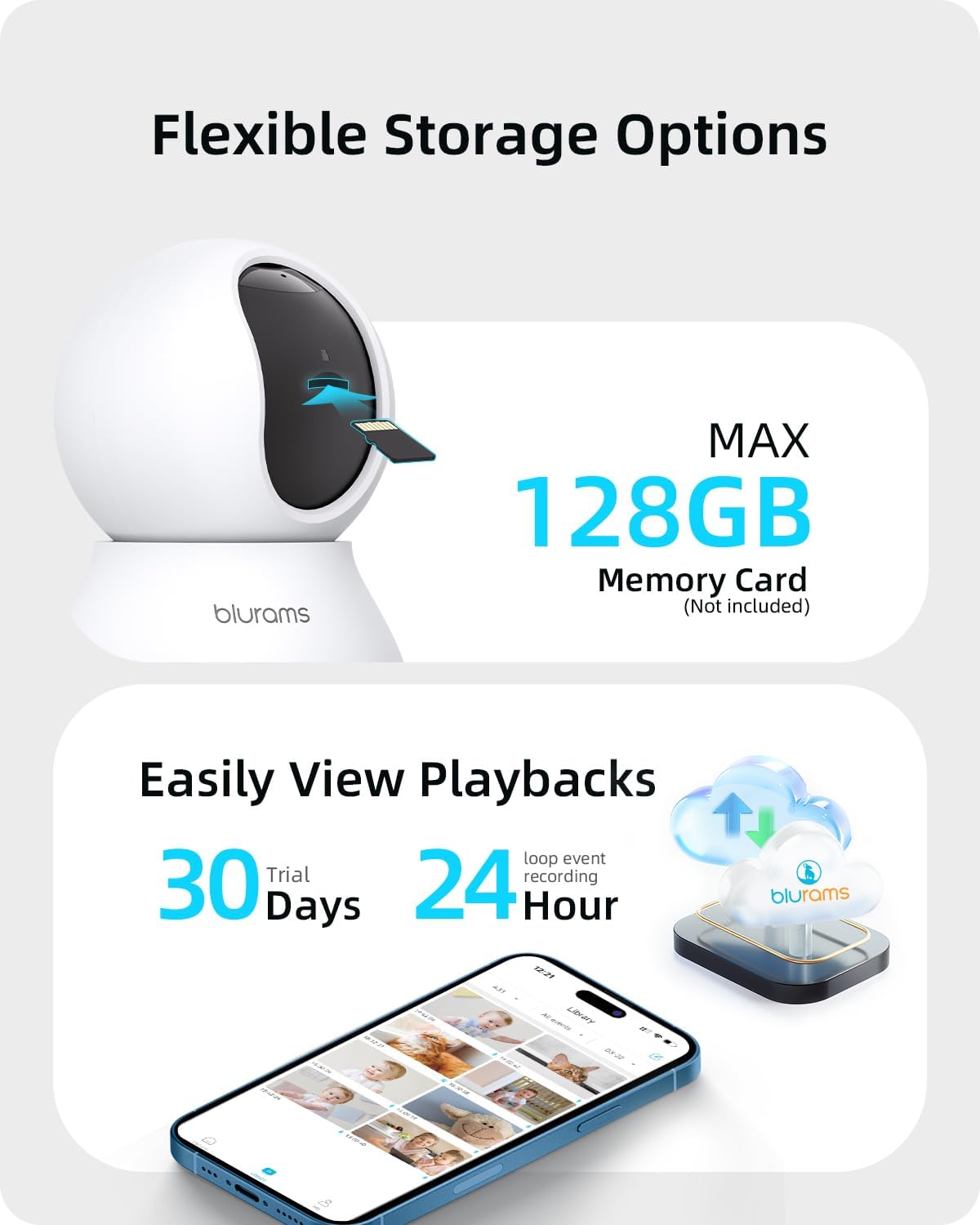 blurams Indoor Camera 2K, Cameras for Home Security 5GHz, 360° Pet Camera w/Motion Tracking, Phone App, 2-Way Audio, IR Night Vision, Siren, Works with Alexa & Google Assistant