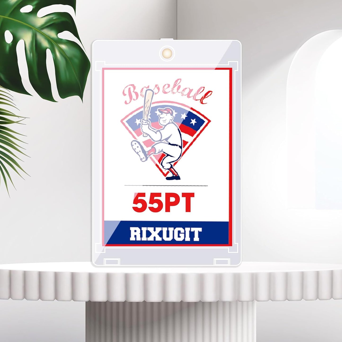 25-Pack Sleeved Magnetic Card Holders - 55PT Magnetic Card Cases with 2.63"x3.7" Larger Inner Dimension, First Insert Card into Soft Card Sleeve, Then Place into Card Holder for Double Protection