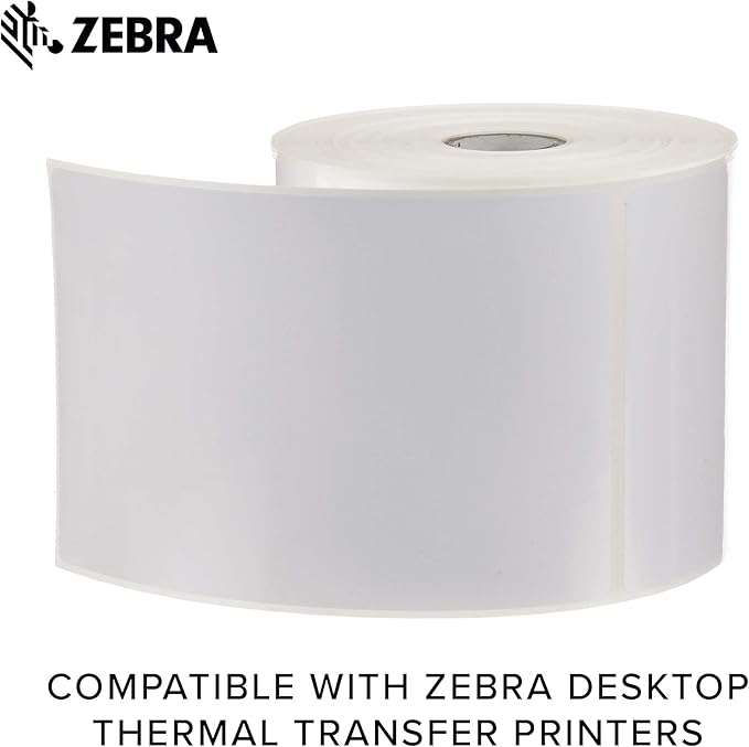 Zebra 4 x 6 in Thermal Transfer Polyester Labels Z-Ultimate 3000T Permanent Adhesive Shipping Labels 1 in Core 4 rolls 10031647SP