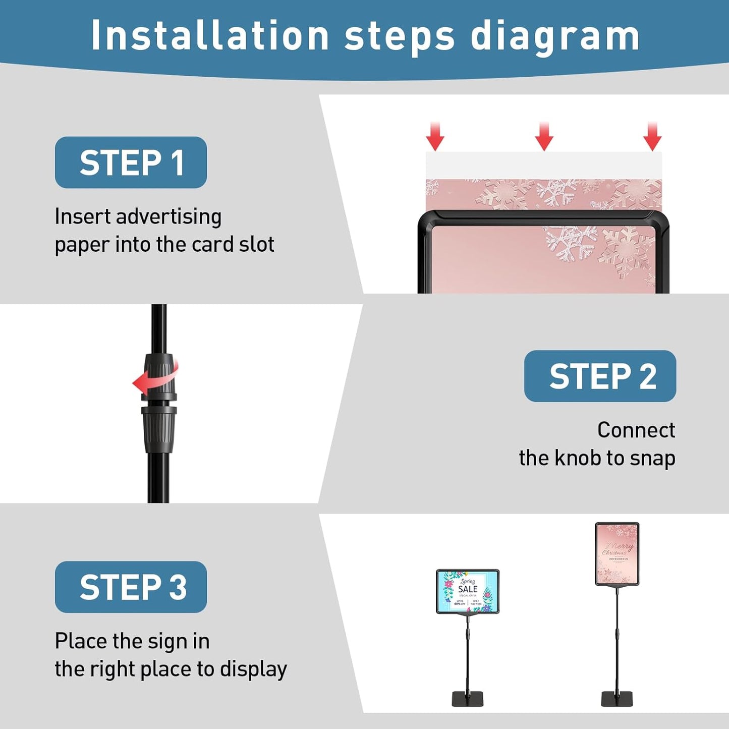 Sign Holder Stand,Sign Stand for Display,Adjustable Sign Holders For Table Top,Table Sign Holders 8.5 x 11