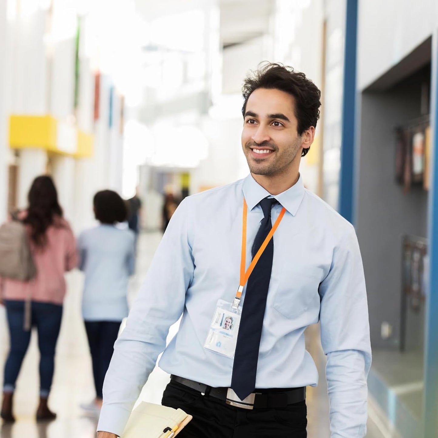 Lanyards for Id Badges,100 Packs Lanyard Bulk with Flat Badge for Name Tag Lanyard ID Holder