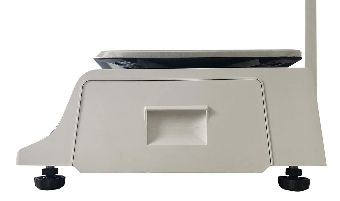 VisionTechShop DLP-300 Label Printing Scale Pole Display, 30/60lbs Capacity, 0.01/0.02lbs, NTEP Legal for Trade