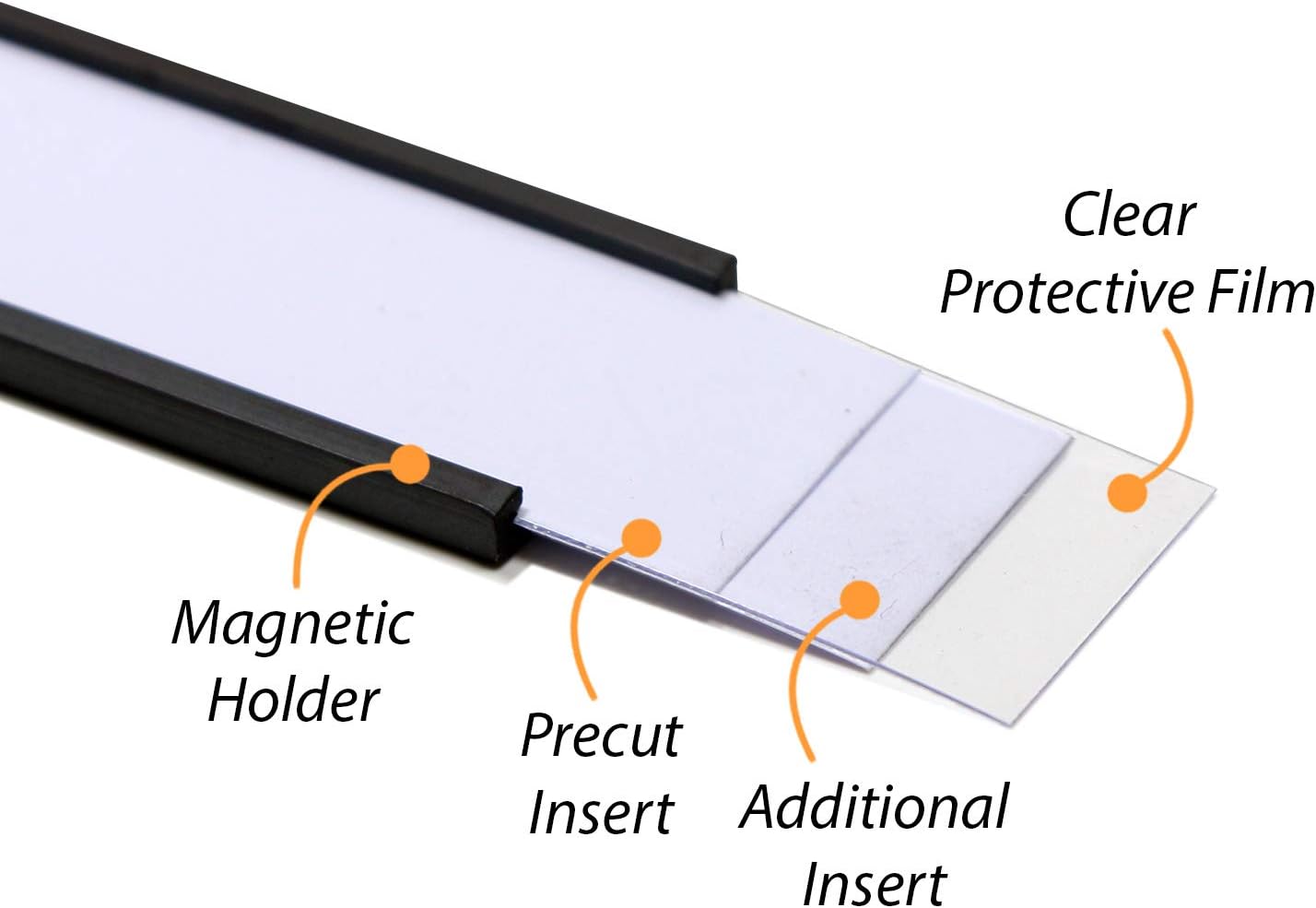 SmartSign Magnetic 'C' Channel Label Holders for Metal Racks and Shelves | 0.75" x 3" Pack of 25